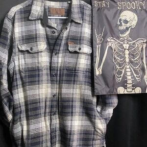 Orvis Flannel Shirt Jacket Shacket Plaid Button‎ Up Long Sleeve Size M